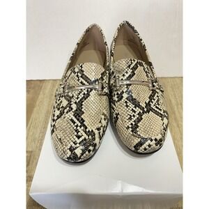 Limelight Women's Gini Sz 6.5M Beige Faux Snake Print Horsebit Slip On Loafers